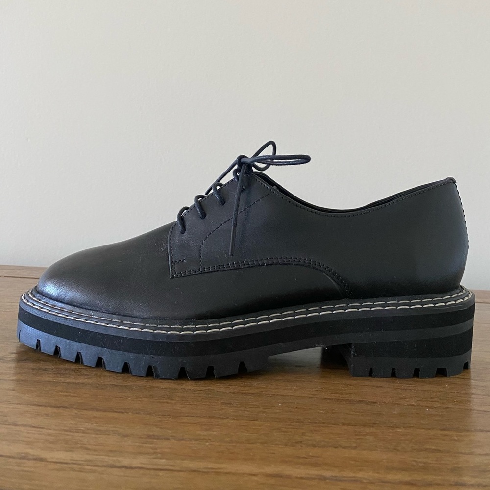 LEATHER chunky lace-up shoe, brand new, unworn, UK5 / US 7.5